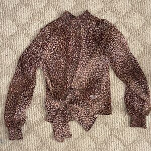 Express Brown Patterned Blouse